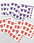 Transformation Toys Stickers Anime Decepticons Autobots G1 Symbol Decal Custom DIY Scene Accessories Decoration Boy Gril Gift