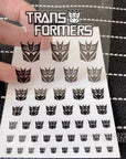 Transformation Toys Stickers Anime Decepticons Autobots G1 Symbol Decal Custom DIY Scene Accessories Decoration Boy Gril Gift