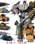 Haizhixing 5 in 1 Bruticus Devastator Superion Defensor Transformation Robot Car Action Figures Aircraft Model Kids Boy Toy