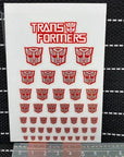 Transformation Toys Stickers Anime Decepticons Autobots G1 Symbol Decal Custom DIY Scene Accessories Decoration Boy Gril Gift