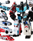 Haizhixing 5 in 1 Bruticus Devastator Superion Defensor Transformation Robot Car Action Figures Aircraft Model Kids Boy Toy