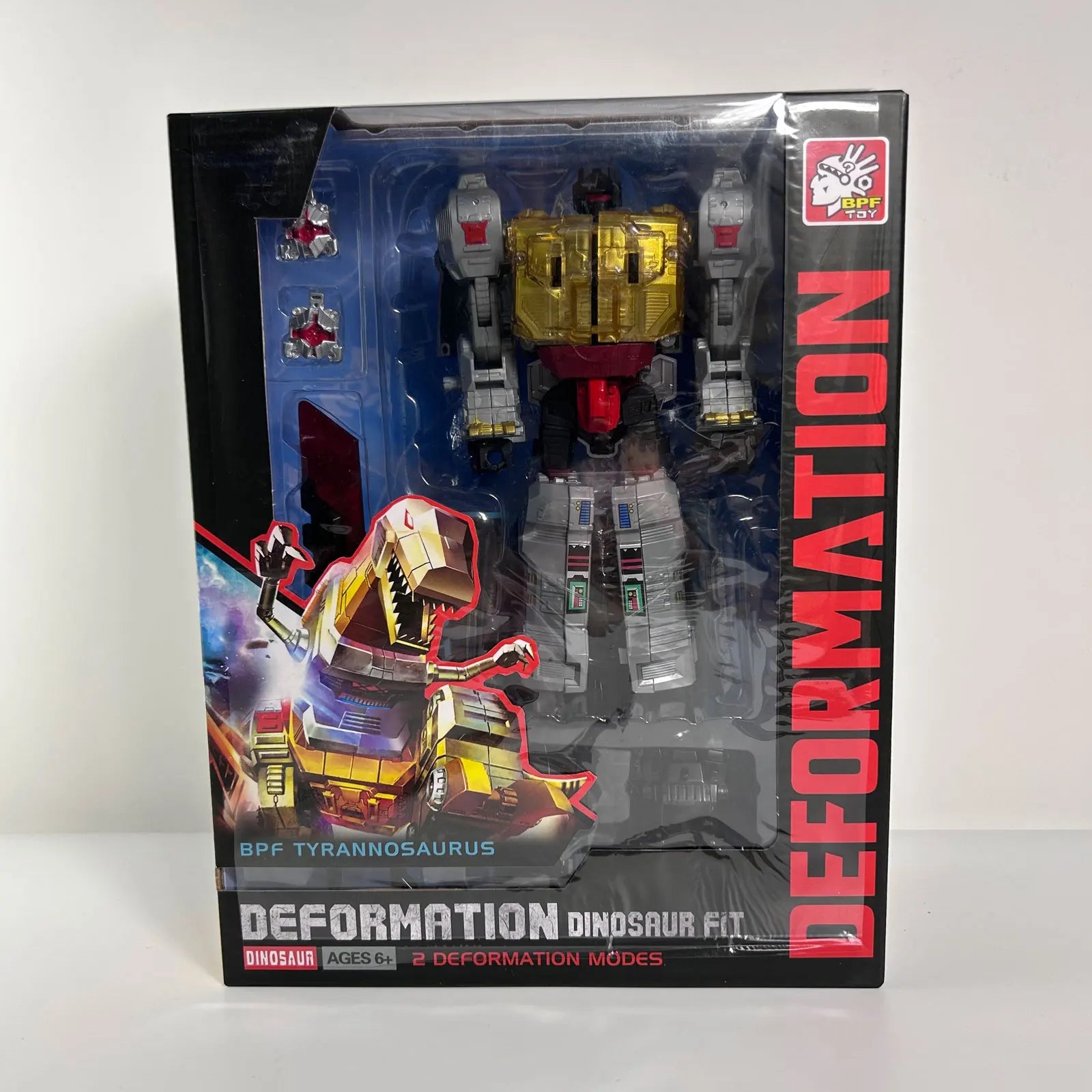 BPF 5IN1 ABS Model Transformation G1 Robot Toy Dinoking Volcanicus Grimlock Slag Sludge Snarl Swoop Slash Dinobots Action Figure