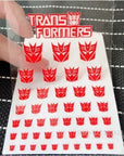 Transformation Toys Stickers Anime Decepticons Autobots G1 Symbol Decal Custom DIY Scene Accessories Decoration Boy Gril Gift
