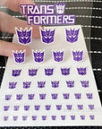 Transformation Toys Stickers Anime Decepticons Autobots G1 Symbol Decal Custom DIY Scene Accessories Decoration Boy Gril Gift