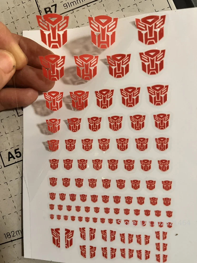 Transformation Toys Stickers Anime Decepticons Autobots G1 Symbol Decal Custom DIY Scene Accessories Decoration Boy Gril Gift