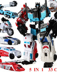 Haizhixing 5 in 1 Bruticus Devastator Superion Defensor Transformation Robot Car Action Figures Aircraft Model Kids Boy Toy