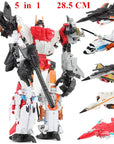 Haizhixing 5 in 1 Bruticus Devastator Superion Defensor Transformation Robot Car Action Figures Aircraft Model Kids Boy Toy