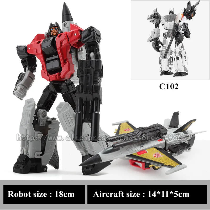 Haizhixing 5 in 1 Bruticus Devastator Superion Defensor Transformation Robot Car Action Figures Aircraft Model Kids Boy Toy