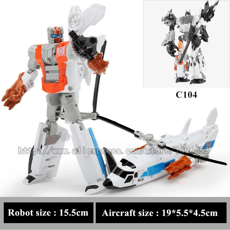 Haizhixing 5 in 1 Bruticus Devastator Superion Defensor Transformation Robot Car Action Figures Aircraft Model Kids Boy Toy